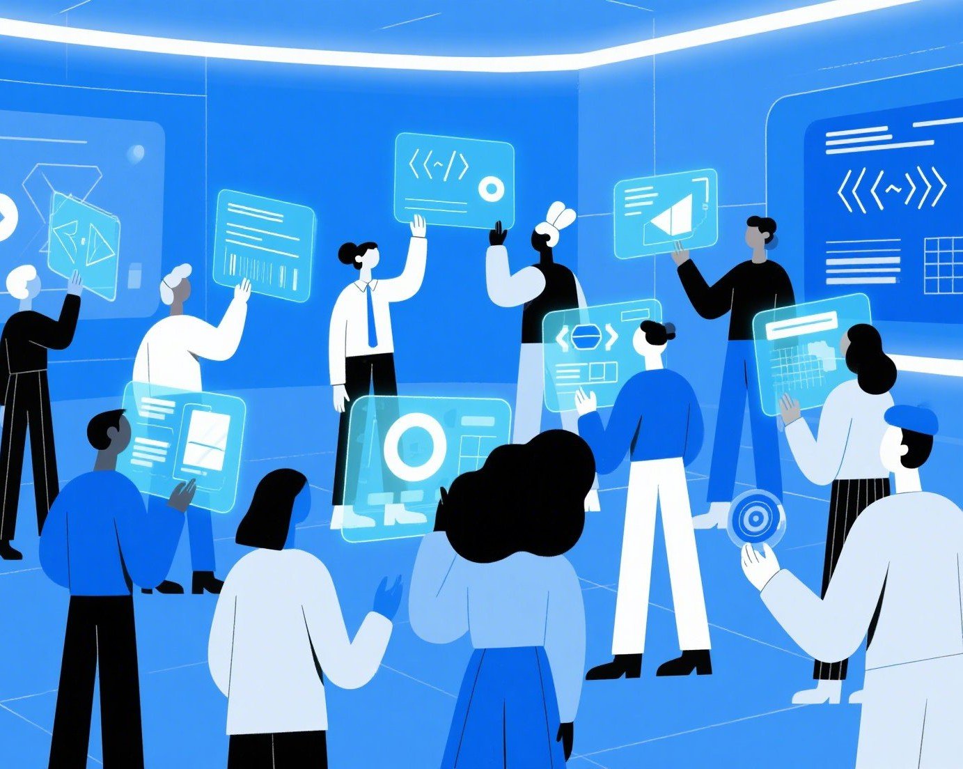 Visual representation of devfrontX concept or team